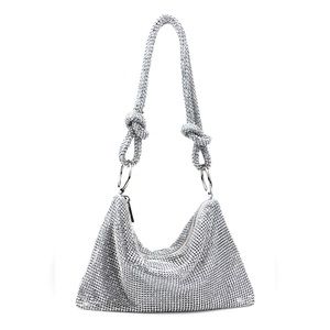 Dani Silver Rhinestone Mini Shoulder Bag